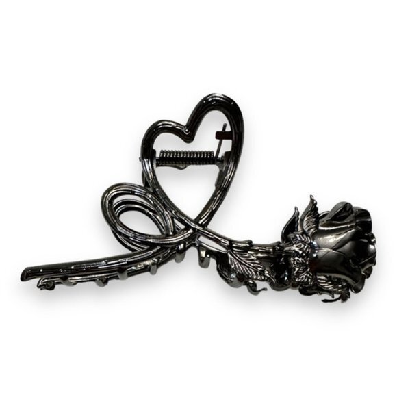 Steel Rose Claw Clip - Picture 1 of 6